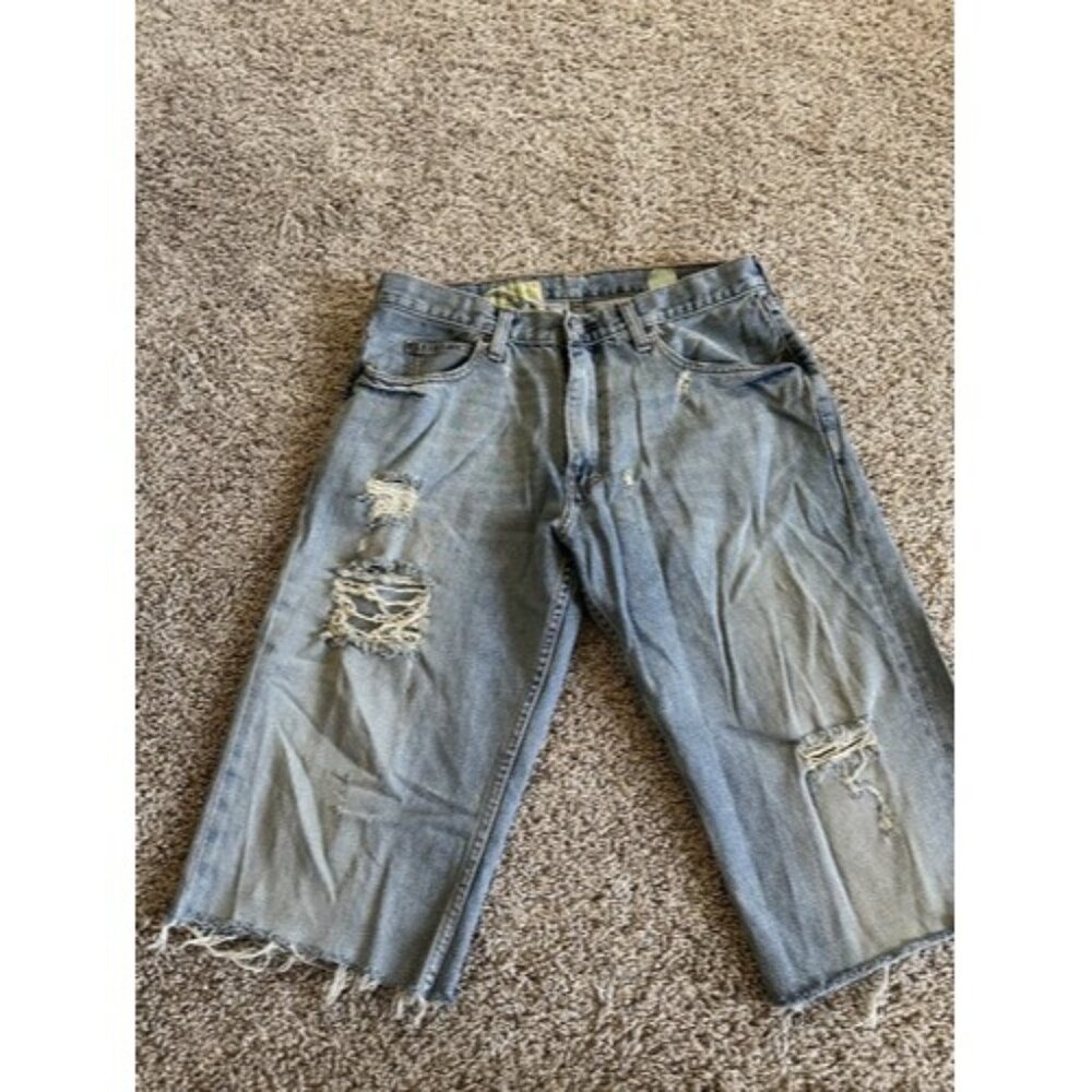 Hollister Denim Shorts Mens 32 X 30 Cut Off Blue Distressed Vintage Y2K Preppy